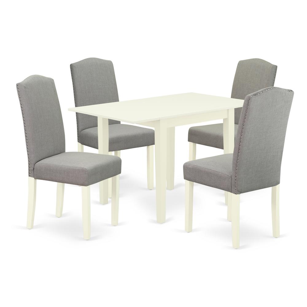 Dining Room Set Linen White NDEN5-LWH-06 By East West Furniture | Dining Sets | Modishstore - 2