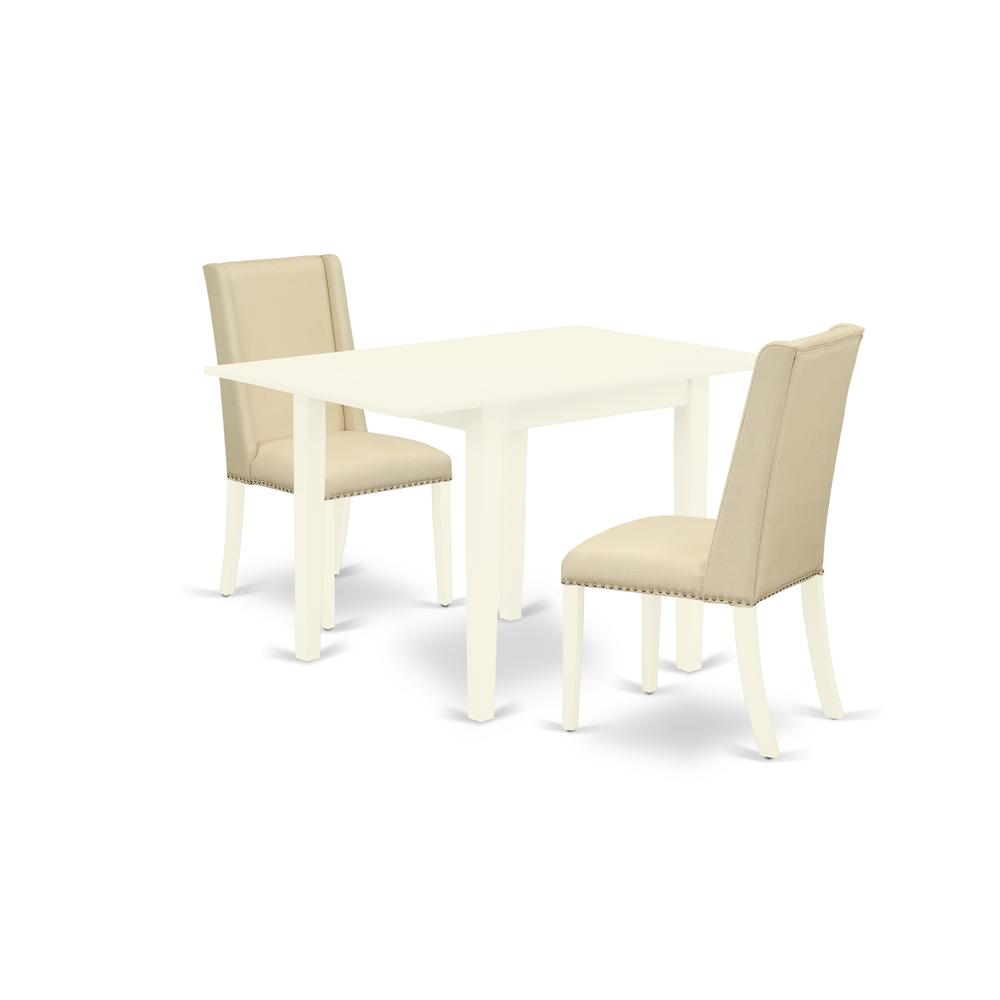 Dining Room Set Linen White NDFL3 - LWH - 01 By East West Furniture | Dining Sets | Modishstore - 2