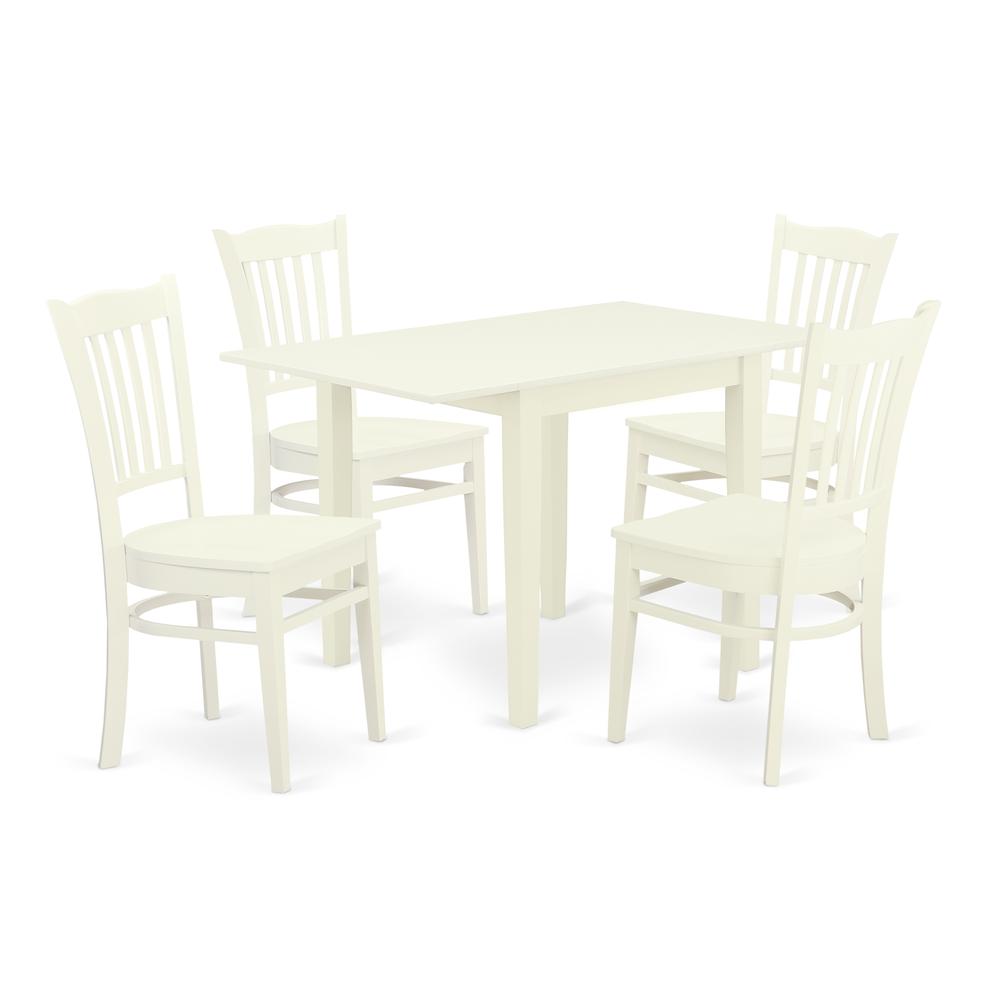 Dining Room Set Linen White NDGR5-LWH-W By East West Furniture | Dining Sets | Modishstore - 2