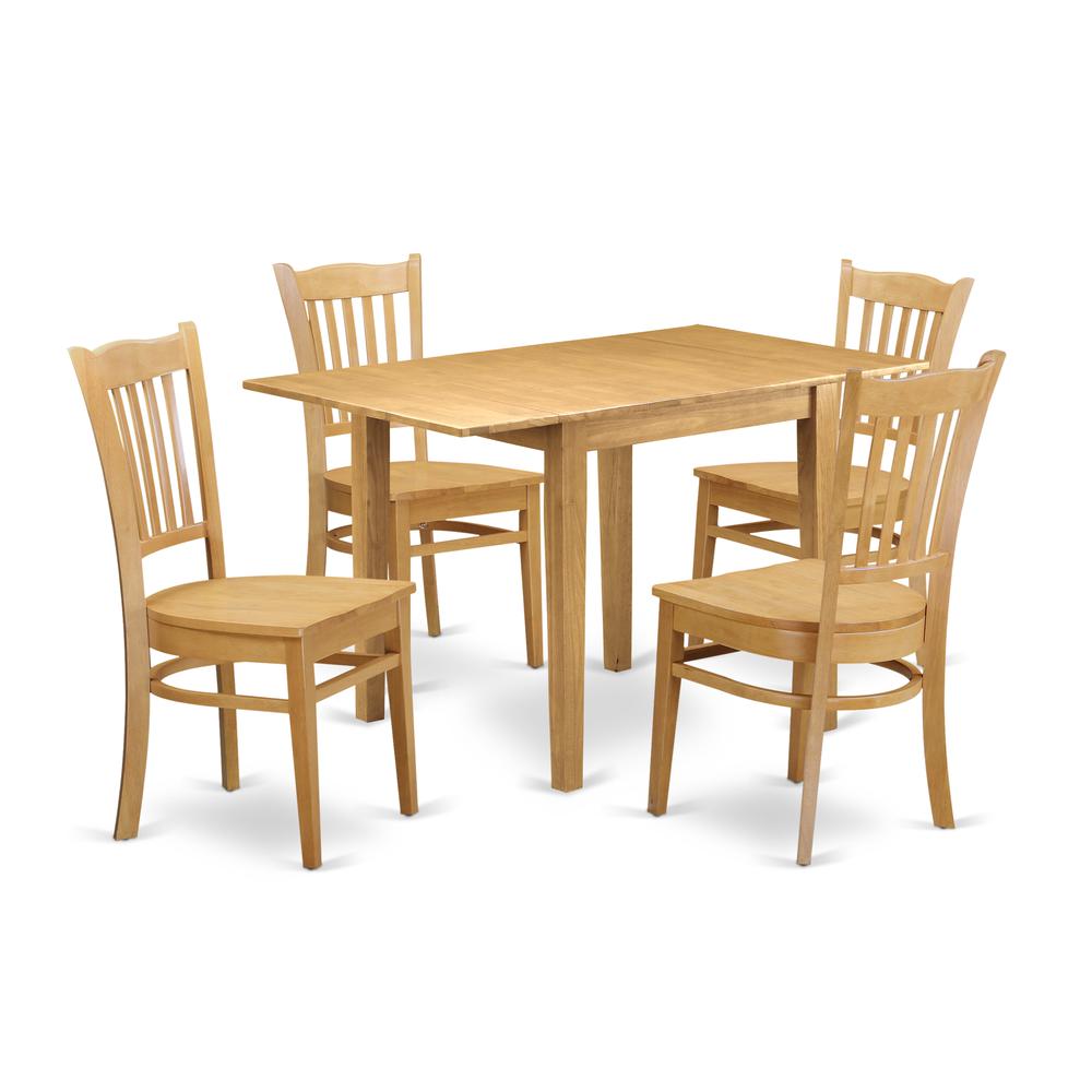Dining Room Set Oak NDGR5-OAK-W By East West Furniture | Dining Sets | Modishstore - 2