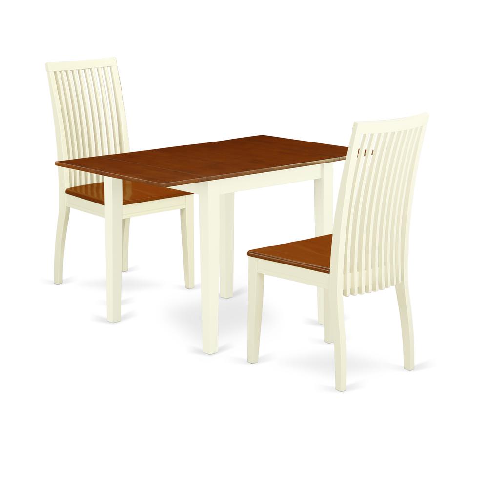 Dining Room Set Buttermilk & Cherry NDIP3 - WHI - W By East West Furniture | Dining Sets | Modishstore - 2