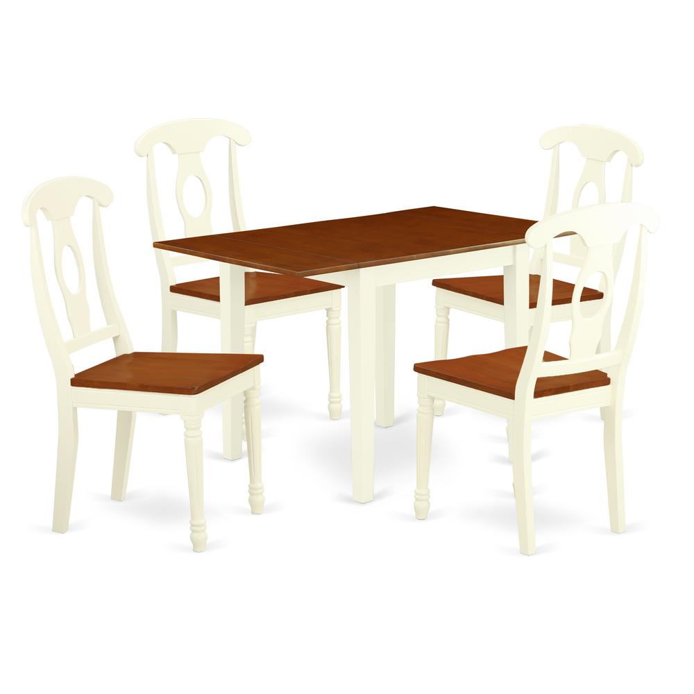 Dining Room Set Buttermilk & Cherry NDKE5 - WHI - W By East West Furniture | Dining Sets | Modishstore - 2