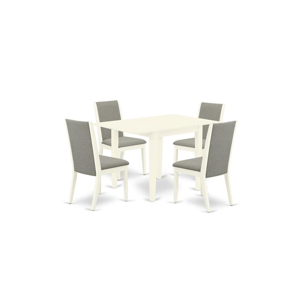 Dining Room Set Linen White NDLA5 - LWH - 06 By East West Furniture | Dining Sets | Modishstore - 2