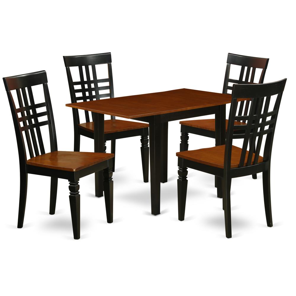 Dining Room Set Black & Cherry NDLG5-BCH-W By East West Furniture | Dining Sets | Modishstore - 2