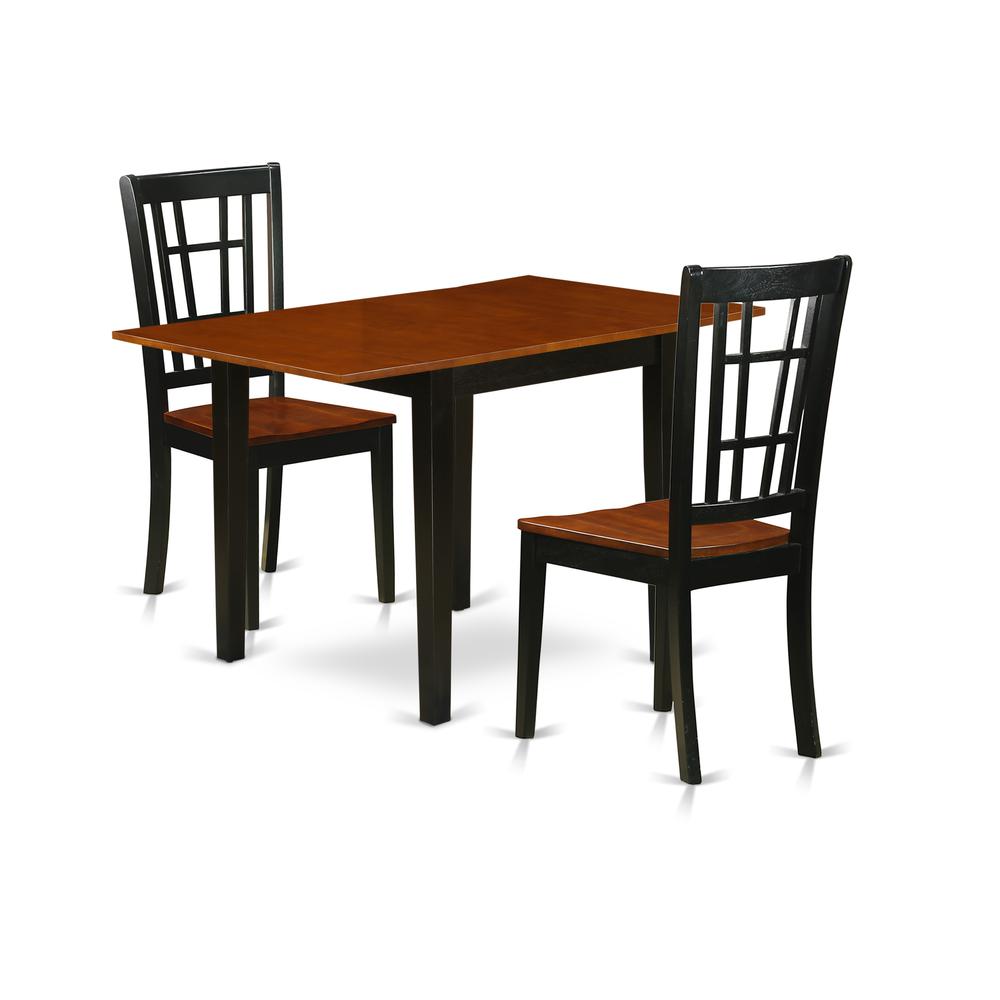 Dining Room Set Black & Cherry NDNI3-BCH-W By East West Furniture | Dining Sets | Modishstore - 2