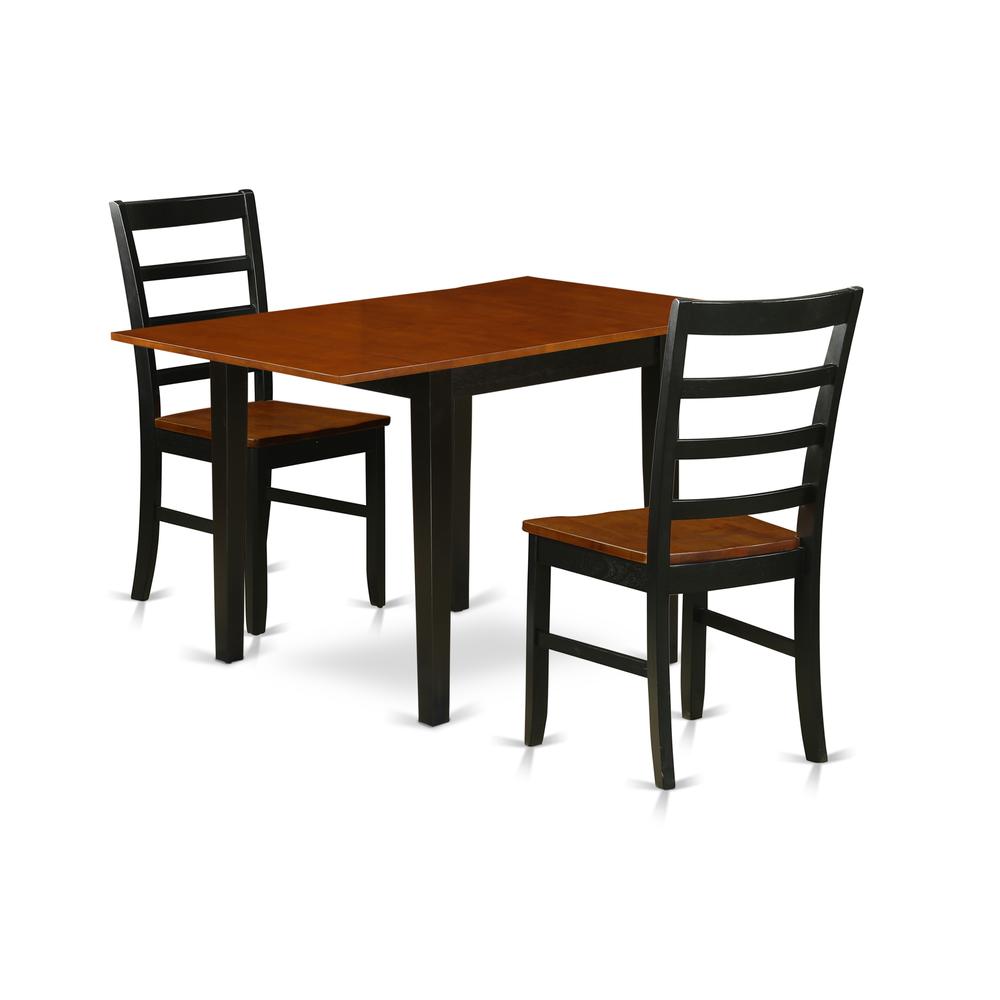Dining Room Set Black & Cherry NDPF3-BCH-W By East West Furniture | Dining Sets | Modishstore - 2