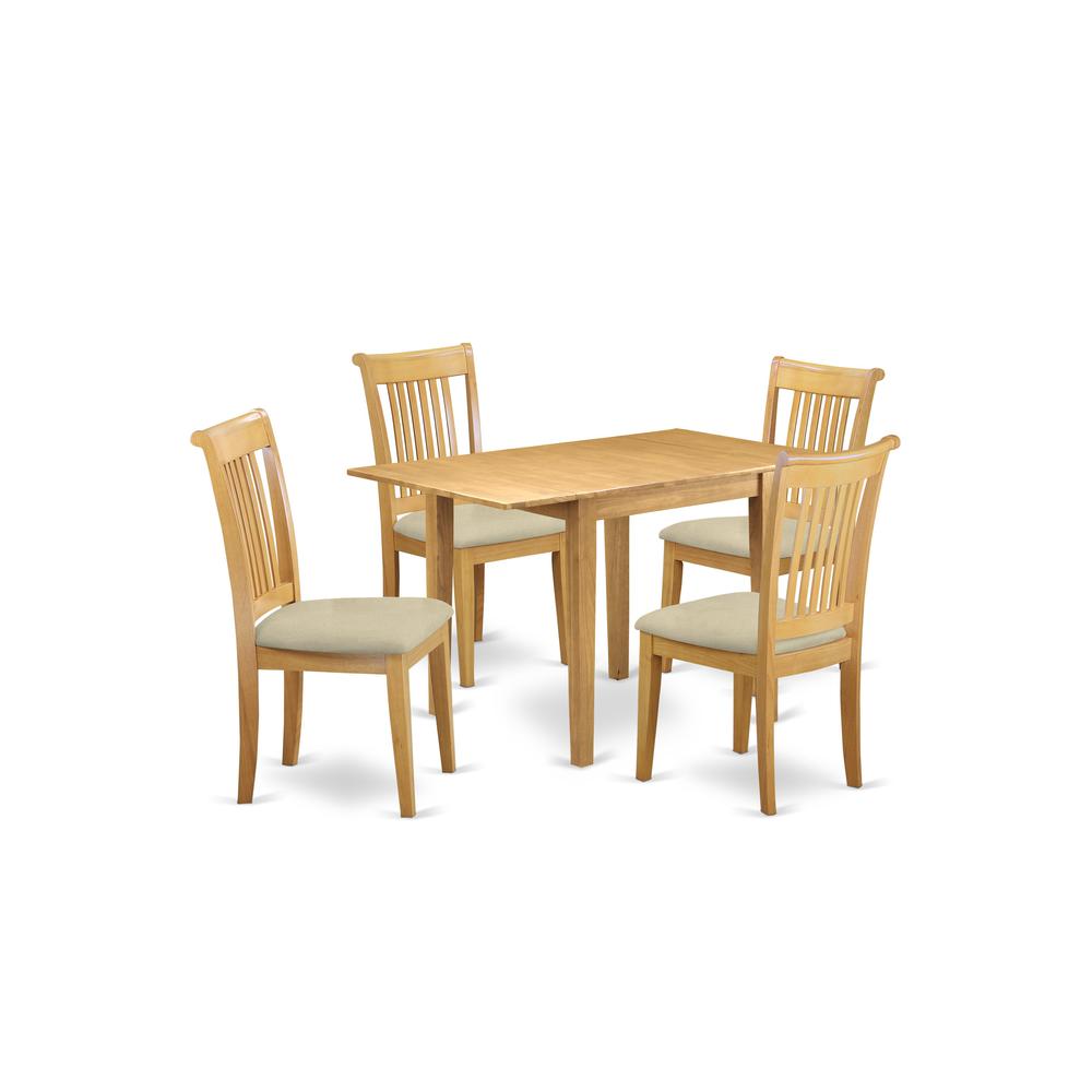 Dining Room Set Oak NDPO5-OAK-C By East West Furniture | Dining Sets | Modishstore - 2