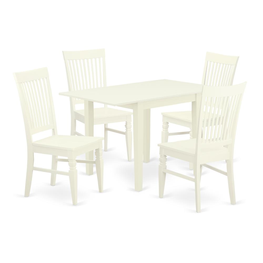 Dining Room Set Linen White NDWE5-LWH-W By East West Furniture | Dining Sets | Modishstore - 2