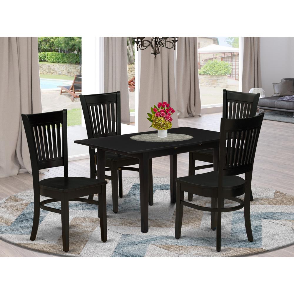 Dining Table - Dining Chairs NFVA5 - BLK - W By East West Furniture | Dining Sets | Modishstore - 2