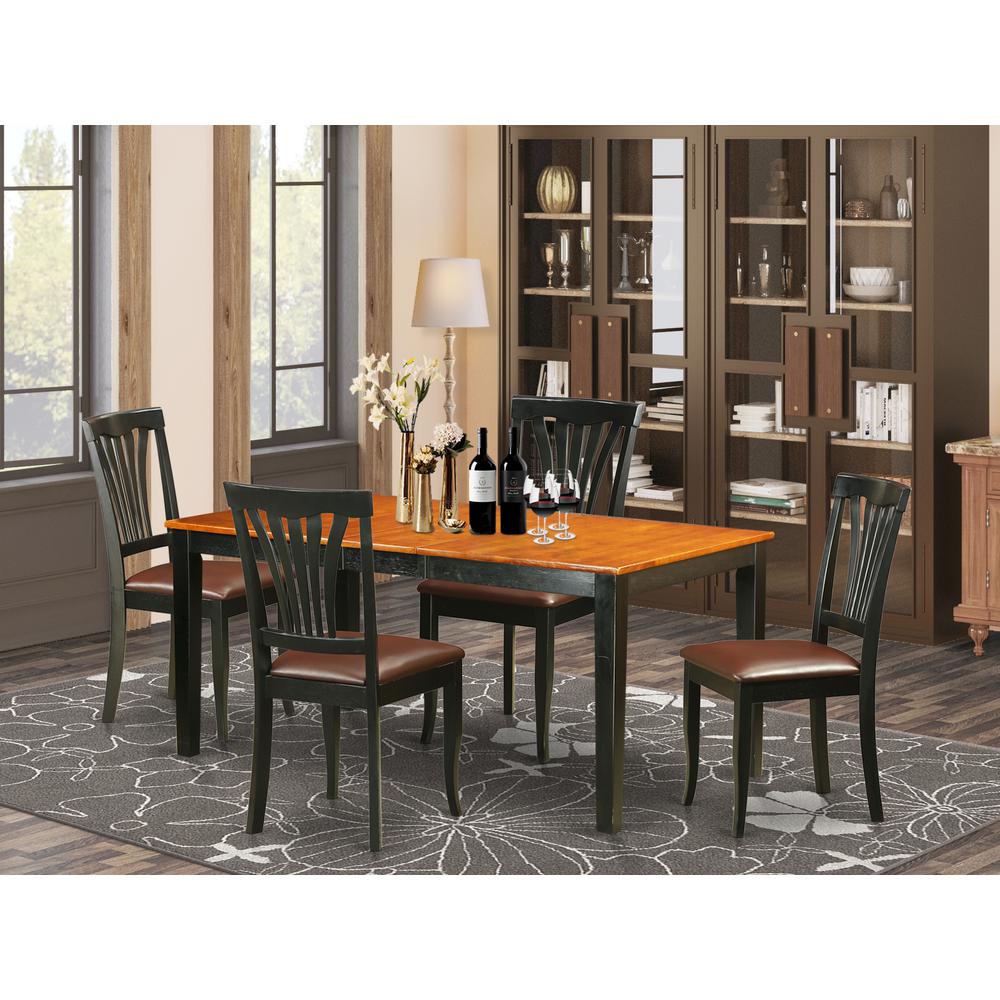 5 Pc Kitchen Table Set-Dining Table And 4 Leather Dining Chairs By East West Furniture | Dining Sets | Modishstore