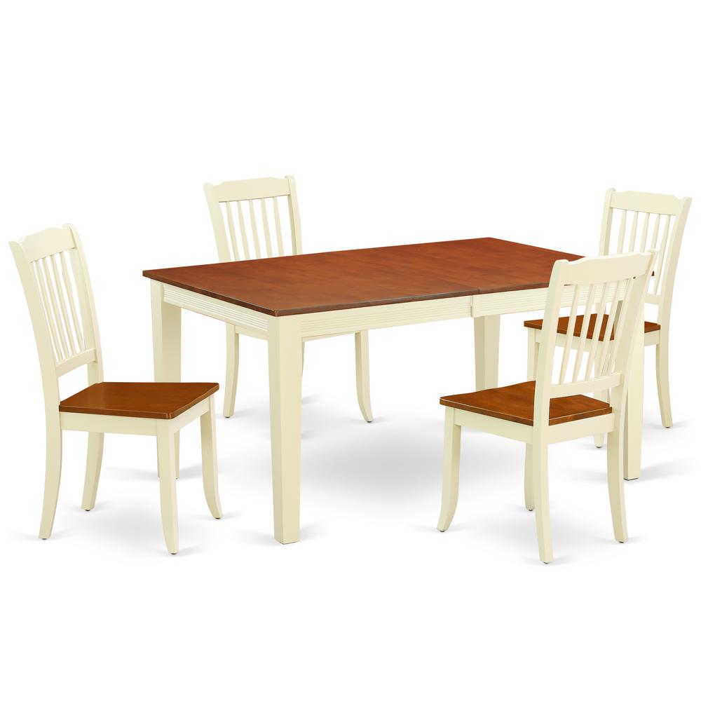 Dining Room Set Buttermilk & Cherry NIDA5-BMK-W By East West Furniture | Dining Sets | Modishstore - 2