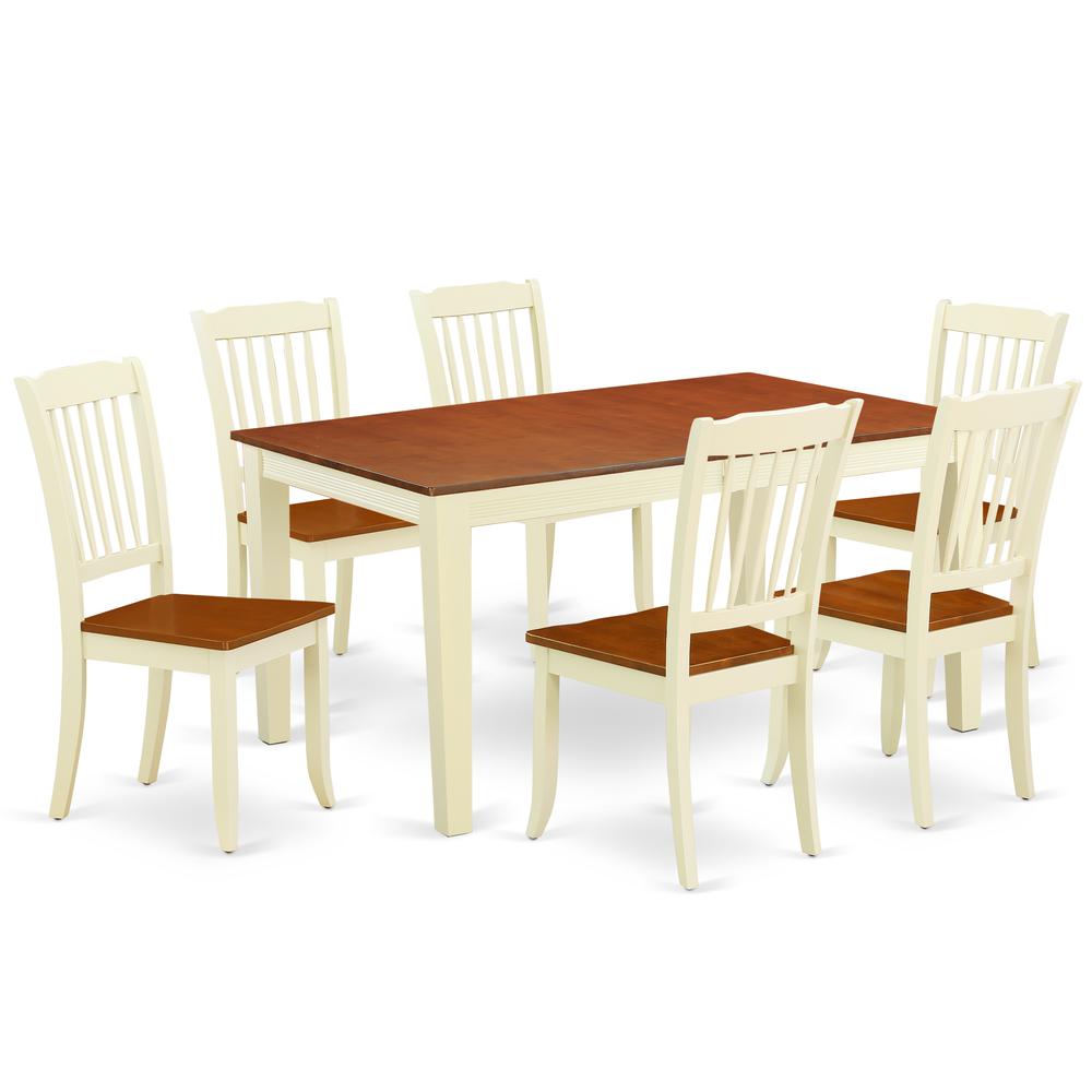 Dining Room Set Buttermilk & Cherry NIDA7-BMK-W By East West Furniture | Dining Sets | Modishstore - 2