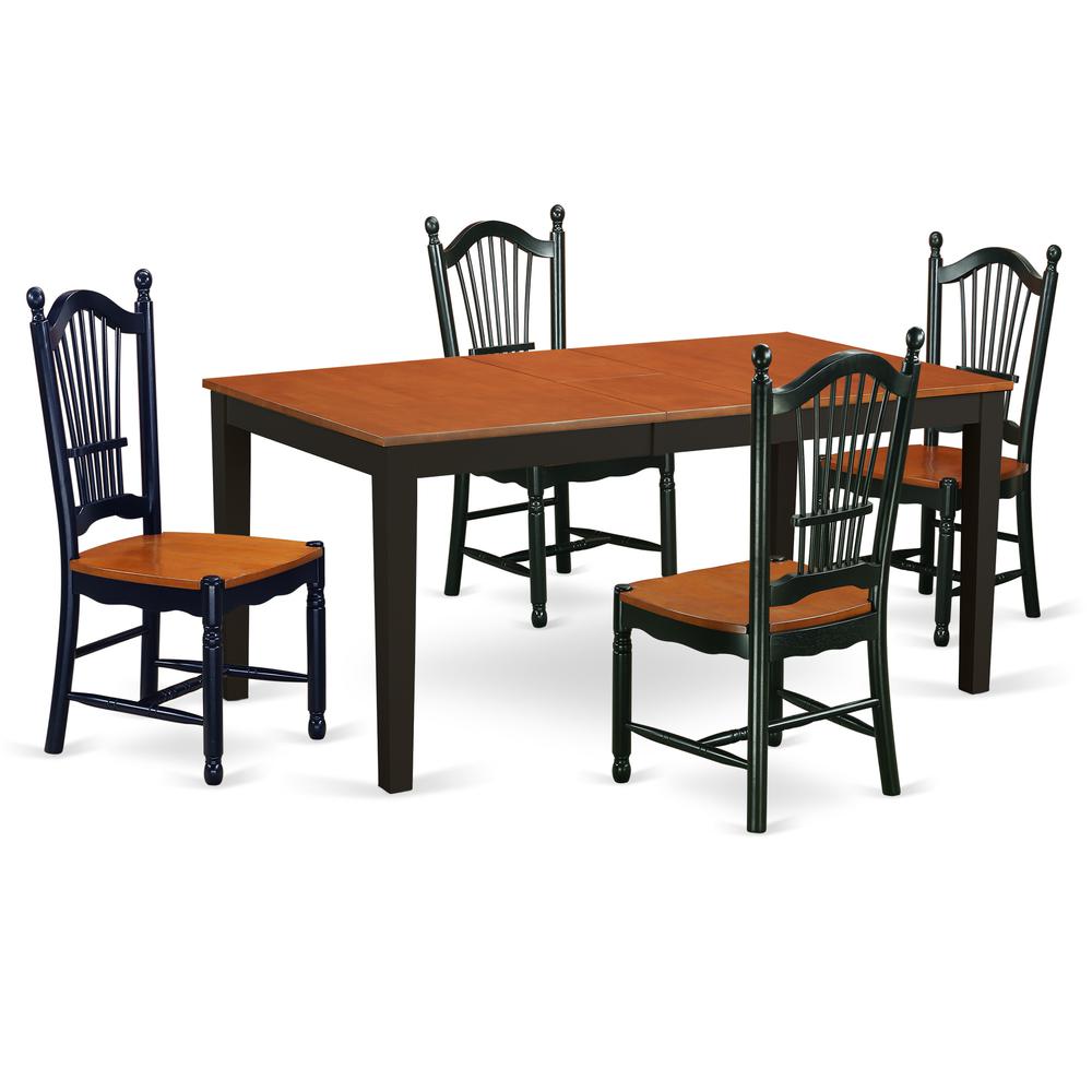 Dining Room Set Black & Cherry NIDO5-BCH-W By East West Furniture | Dining Sets | Modishstore - 2