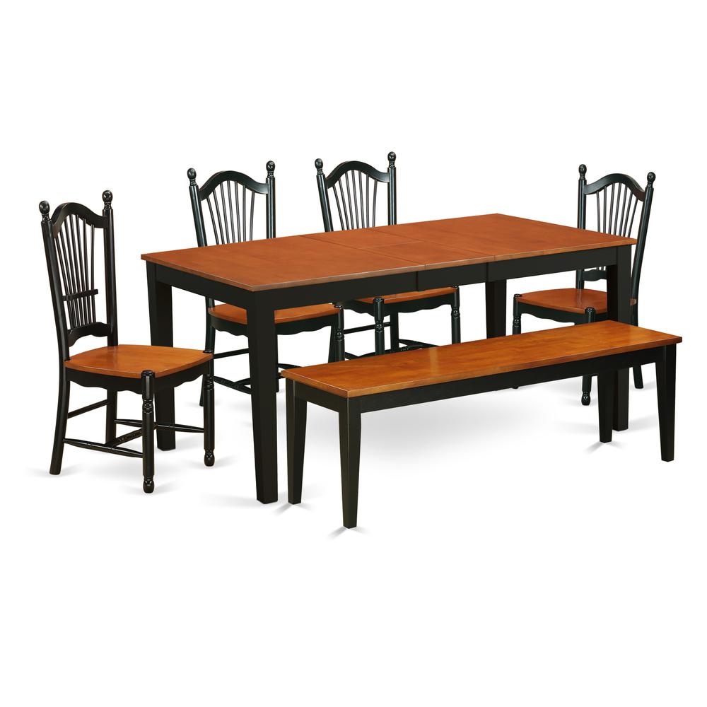 Dining Room Set Black & Cherry NIDO6-BCH-W By East West Furniture | Dining Sets | Modishstore - 2
