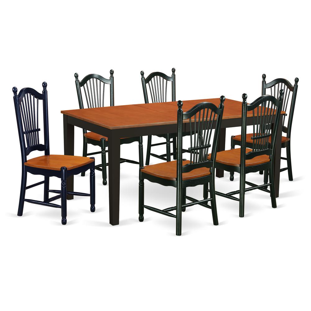 Dining Room Set Black & Cherry NIDO7-BCH-W By East West Furniture | Dining Sets | Modishstore - 2