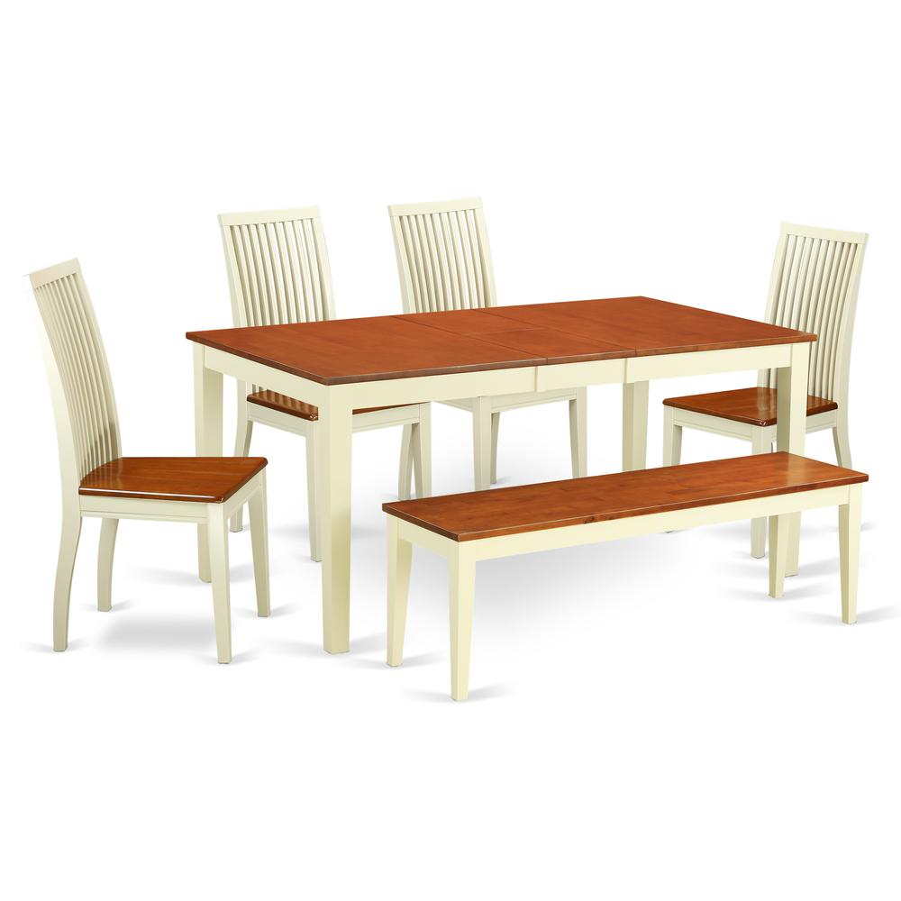 Dining Room Set Buttermilk & Cherry NIIP6-BMK-W By East West Furniture | Dining Sets | Modishstore - 2