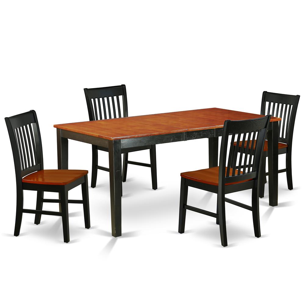 Dining Room Set Black & Cherry NINO5-BCH-W By East West Furniture | Dining Sets | Modishstore - 2