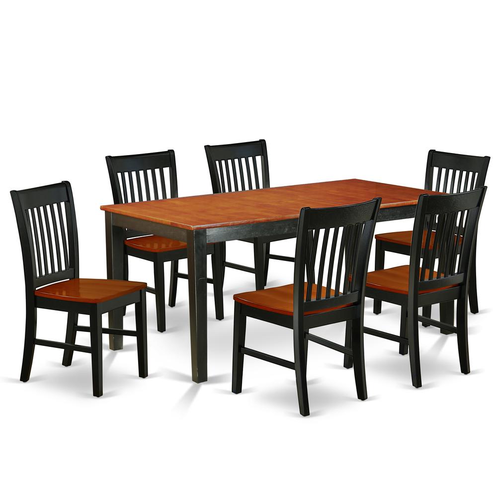 Dining Room Set Black & Cherry NINO7-BCH-W By East West Furniture | Dining Sets | Modishstore - 2