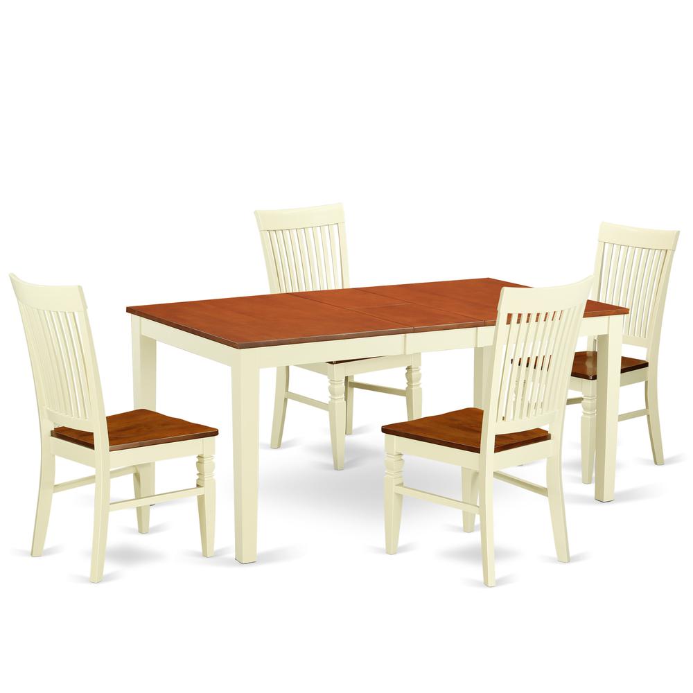 Dining Room Set Buttermilk & Cherry NIWE5-BMK-W By East West Furniture | Dining Sets | Modishstore - 2