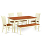 Dining Room Set Buttermilk & Cherry NIWE6-BMK-W By East West Furniture | Dining Sets | Modishstore - 2