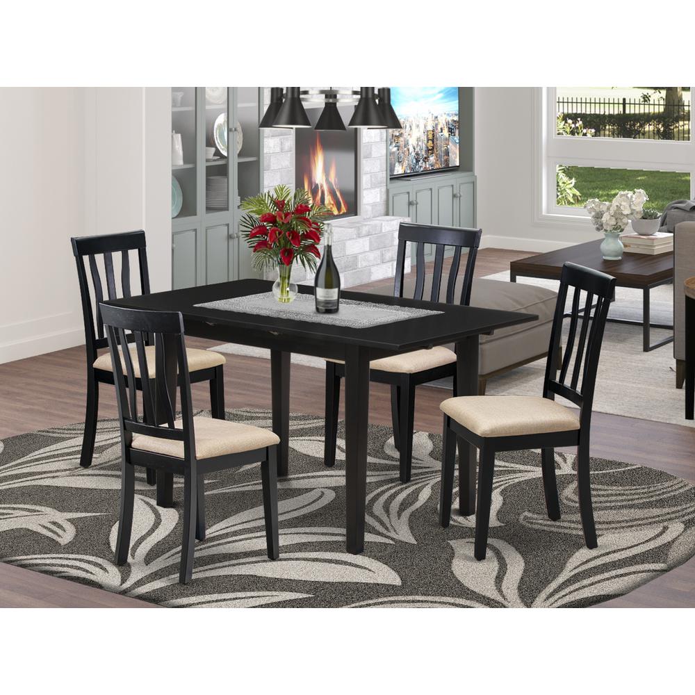 Dining Table - Dining Chairs NOAN5 - BLK - C By East West Furniture | Dining Sets | Modishstore - 2