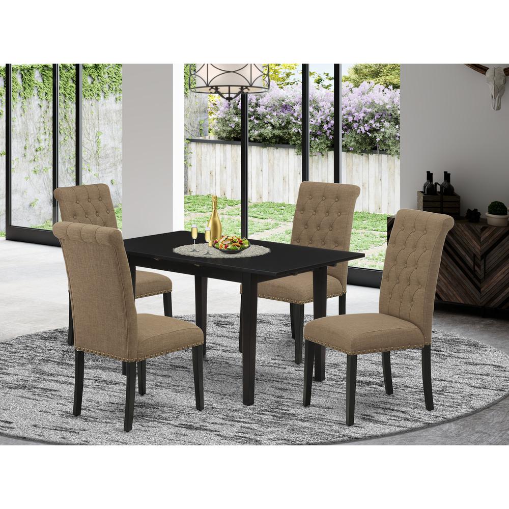 Dining Table - Dining Chairs NOBR5 - BLK - 17 By East West Furniture | Dining Sets | Modishstore - 2