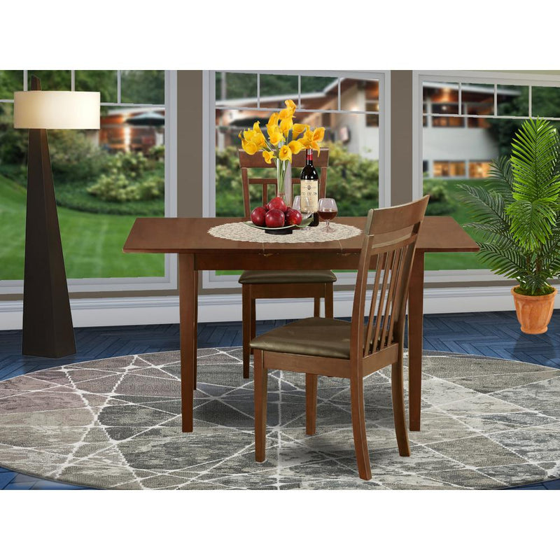 3 Pc Small Kitchen Table Set - Table With Leaf And 2 Kitchen Chairs By East West Furniture | Dining Sets | Modishstore