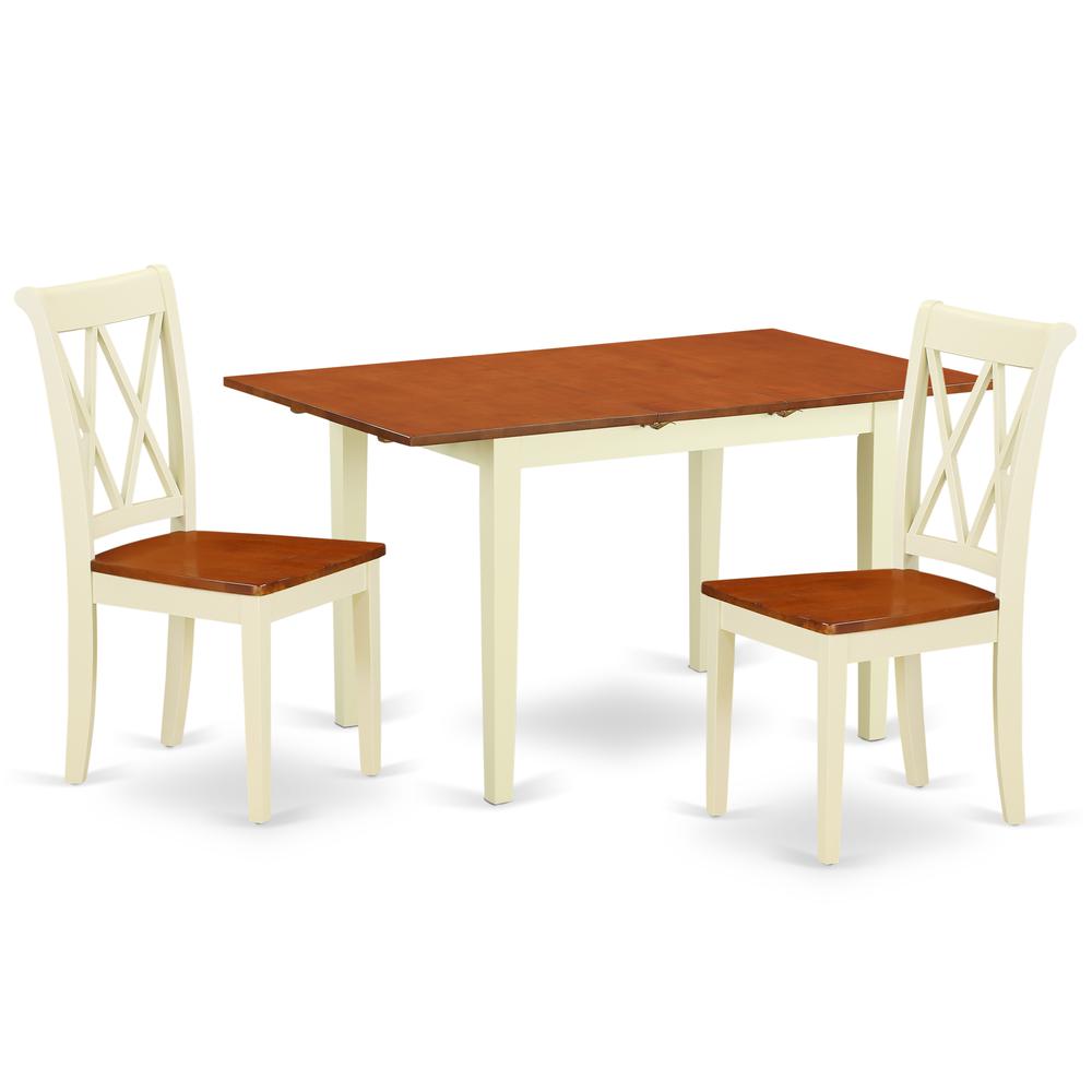 Dining Room Set Buttermilk & Cherry NOCL3-BMK-W By East West Furniture | Dining Sets | Modishstore - 2