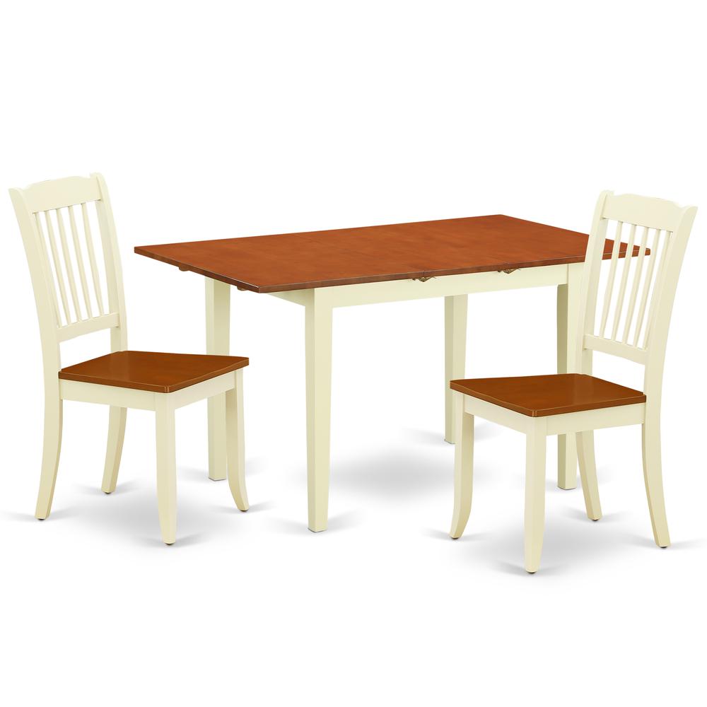 Dining Room Set Buttermilk & Cherry NODA3-BMK-W By East West Furniture | Dining Sets | Modishstore - 2