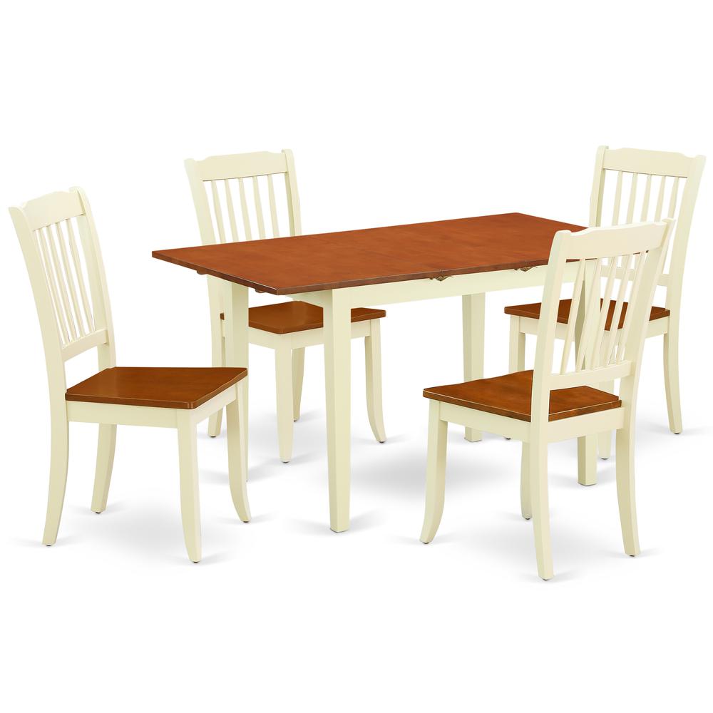 Dining Room Set Buttermilk & Cherry NODA5-BMK-W By East West Furniture | Dining Sets | Modishstore - 2