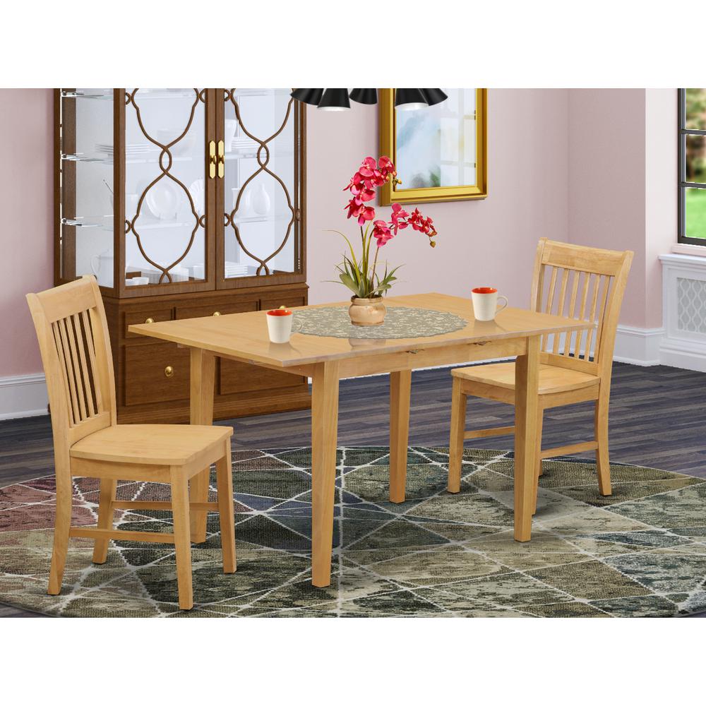 3 Pc Kitchen Nook Dining Set- Dinette Table With A 12In Leaf And 2 Kitchen Chairs By East West Furniture | Dining Sets | Modishstore