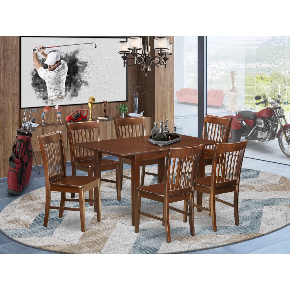 7 Pc Small Kitchen Table Set - Table With Leaf And 6 Dining Chairs By East West Furniture | Dining Sets | Modishstore