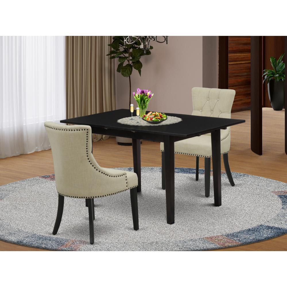 Dining Table - Parson Chairs NOFR3 - BLK - 02 By East West Furniture | Dining Sets | Modishstore - 2