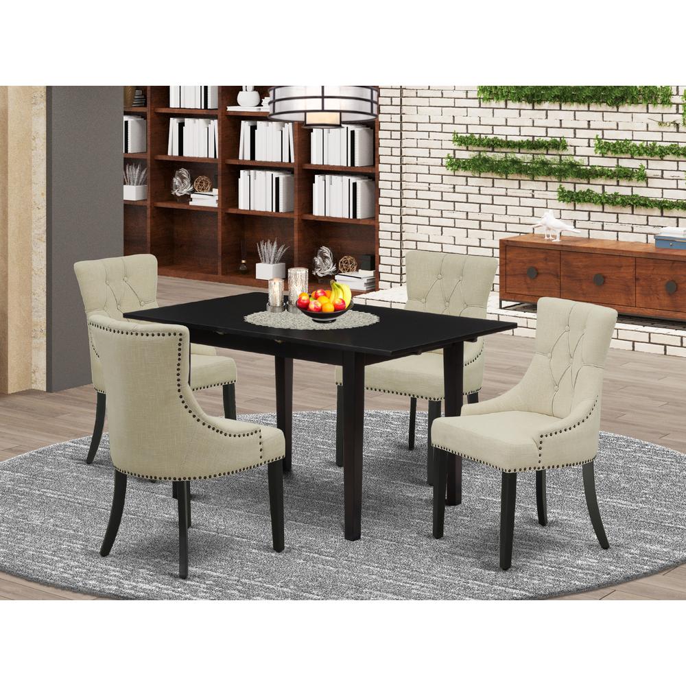 Dining Table - Parson Chairs NOFR5 - BLK - 02 By East West Furniture | Dining Sets | Modishstore - 2