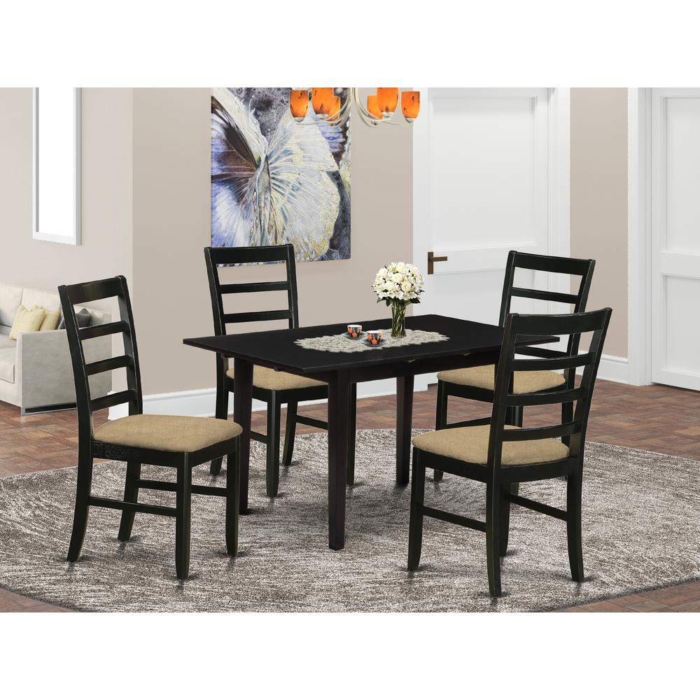 Dining Table - Dining Chairs NOPF5 - BLK - C By East West Furniture | Dining Sets | Modishstore - 2