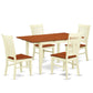 Dining Room Set Buttermilk & Cherry NOWE5-BMK-W By East West Furniture | Dining Sets | Modishstore - 2