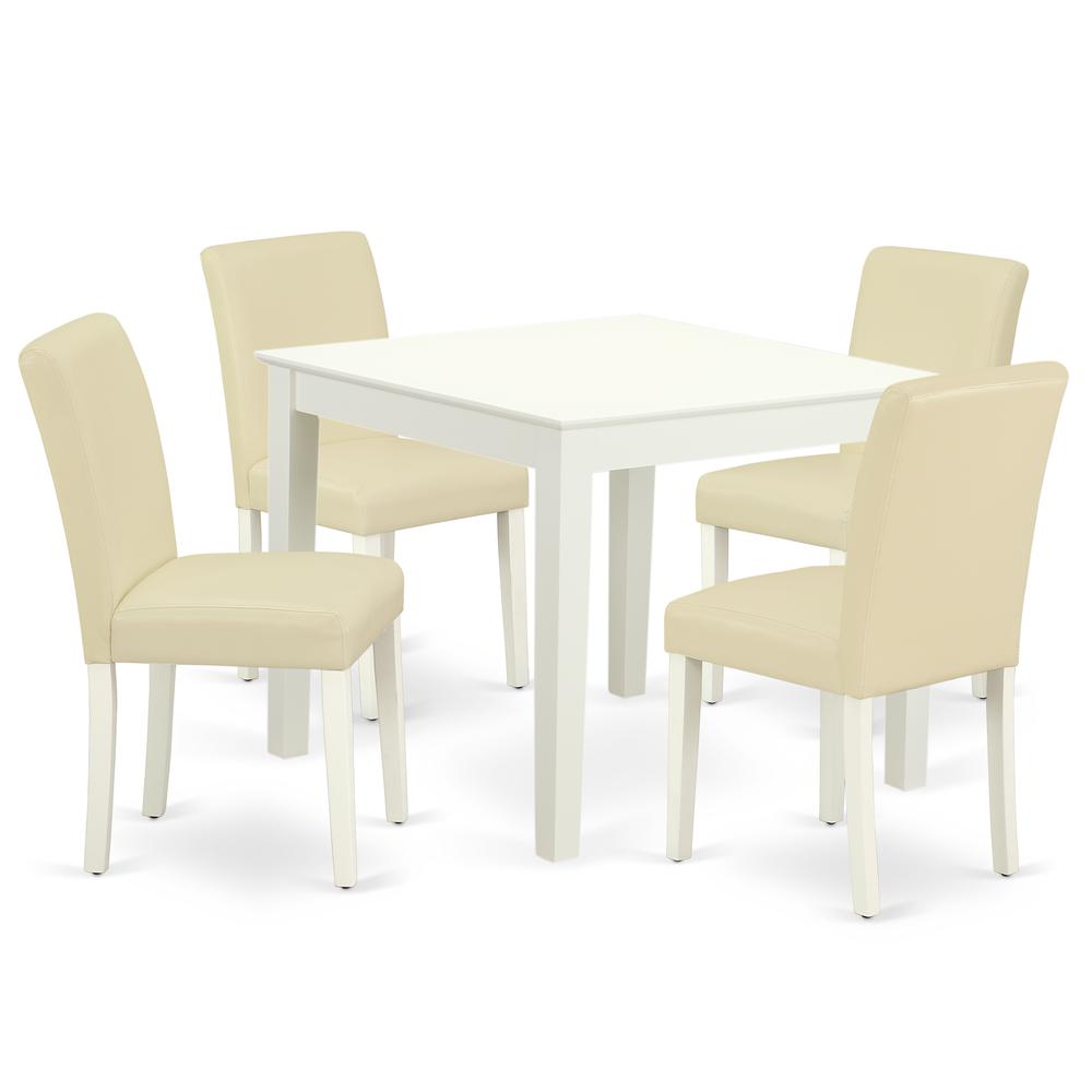 Dining Room Set Linen White OXAB5-LWH-64 By East West Furniture | Dining Sets | Modishstore - 2