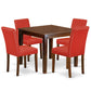 Dining Room Set Mahogany OXAB5-MAH-72 By East West Furniture | Dining Sets | Modishstore - 2