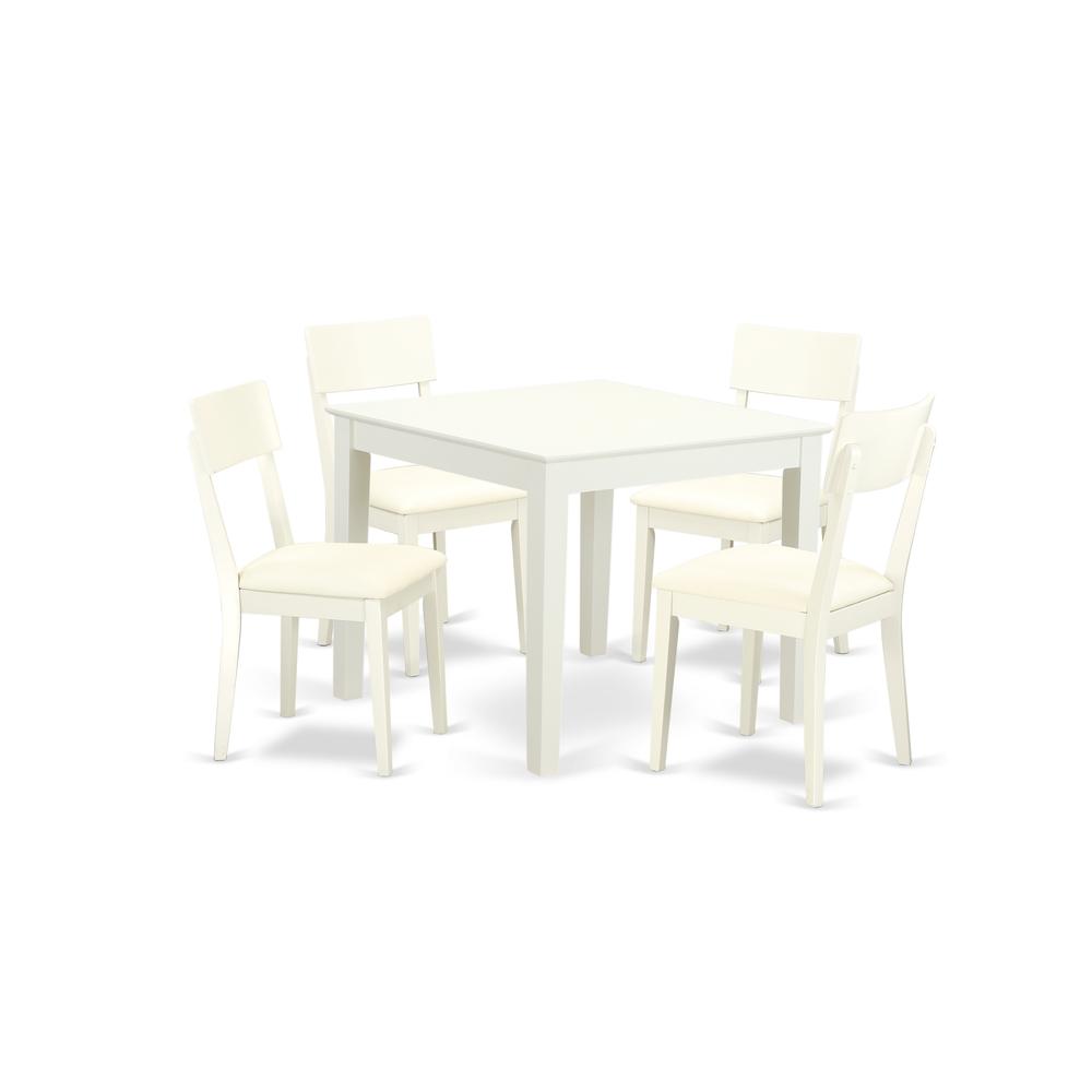 Dining Room Set Linen White OXAD5-LWH-LC By East West Furniture | Dining Sets | Modishstore - 2