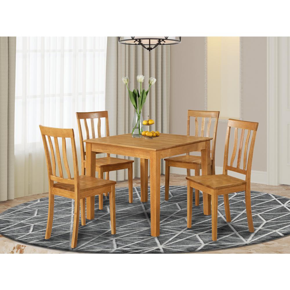 5 Pc Kitchen Table - square Table and 4 Kitchen Chairs By East West Furniture | Dining Sets | Modishstore - 2