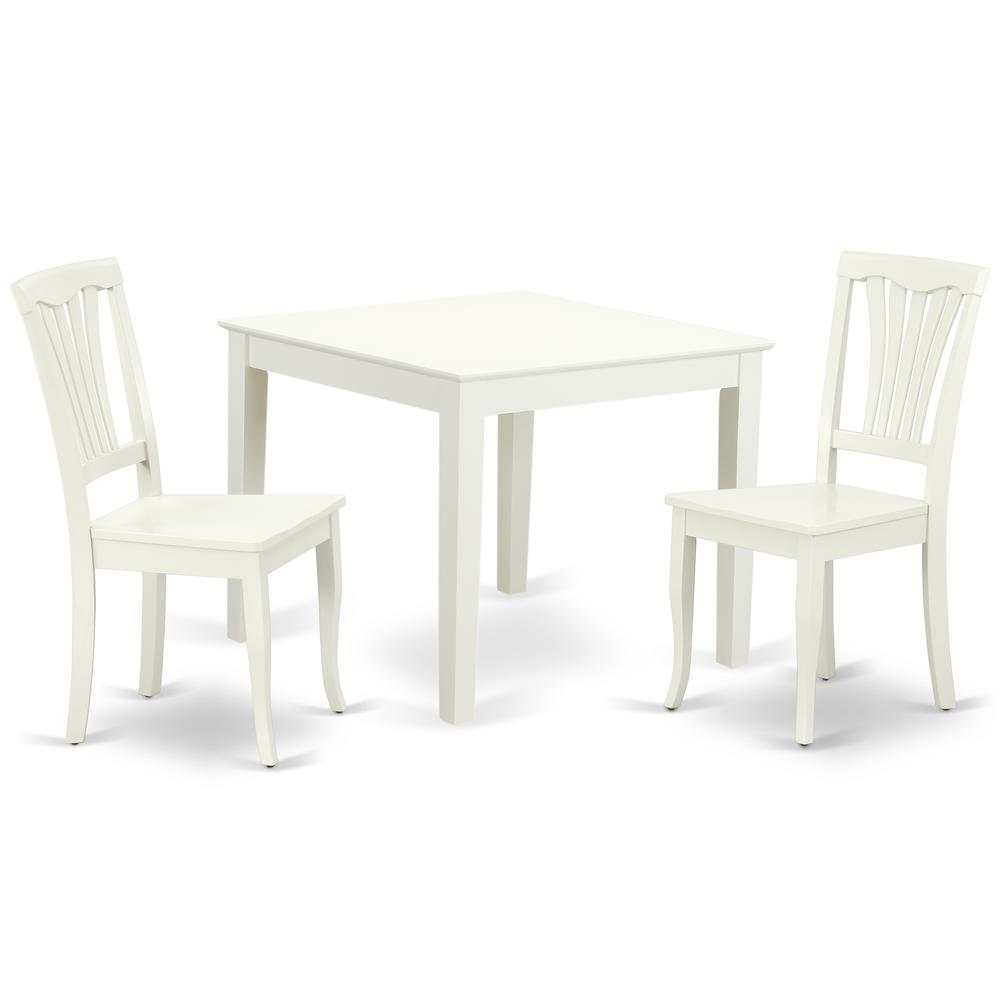 Dining Room Set Linen White OXAV3-LWH-W By East West Furniture | Dining Sets | Modishstore - 2