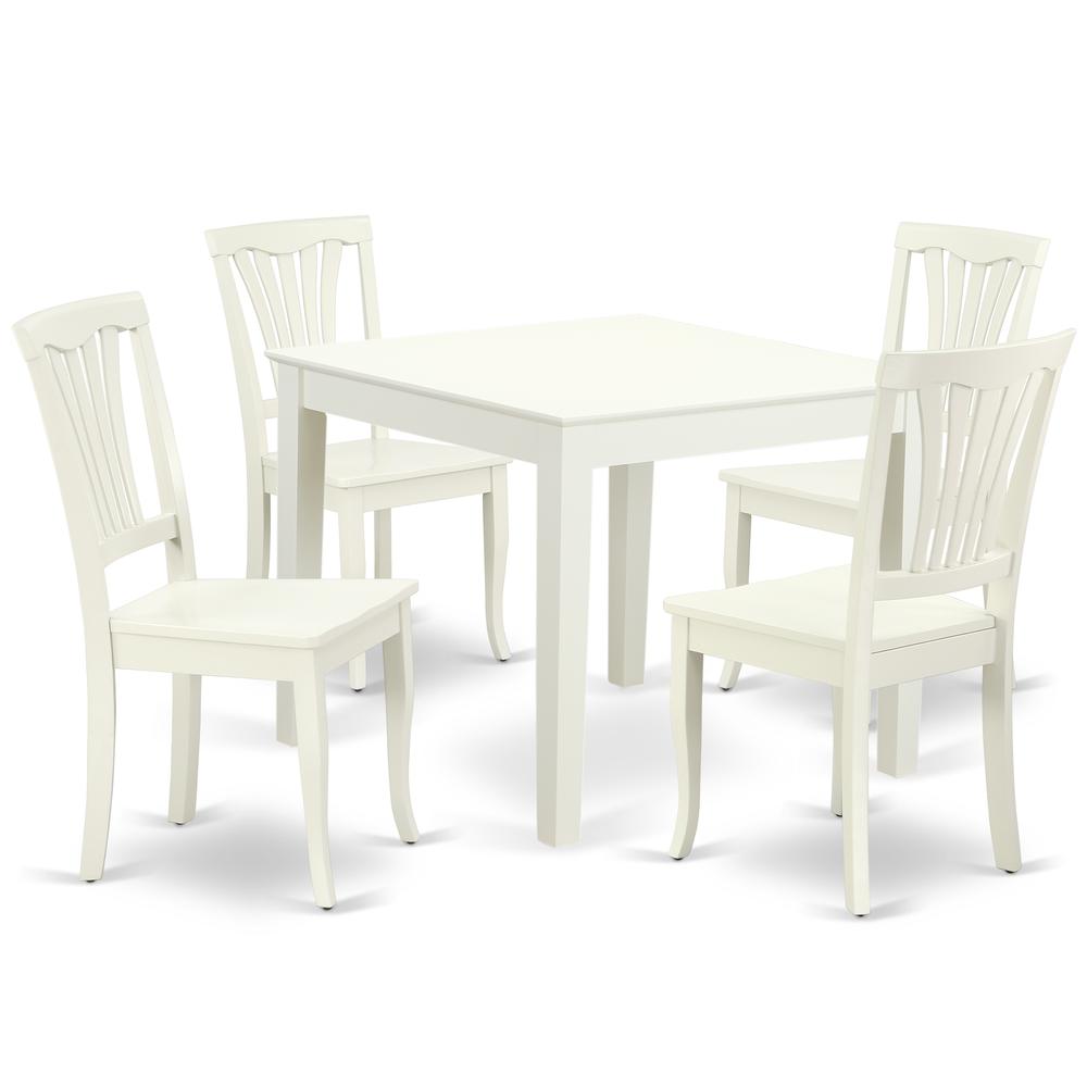 Dining Room Set Linen White OXAV5-LWH-W By East West Furniture | Dining Sets | Modishstore - 2