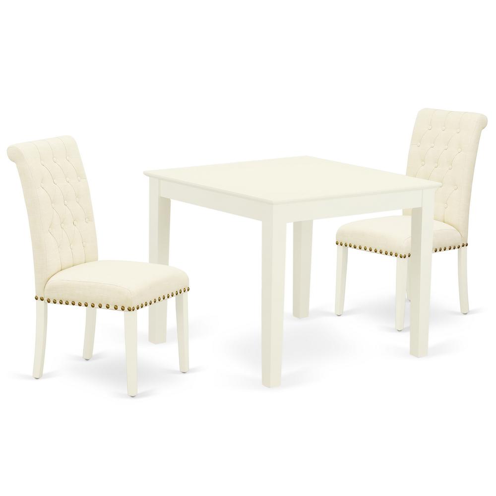 Dining Room Set Linen White OXBR3-LWH-02 By East West Furniture | Dining Sets | Modishstore - 2