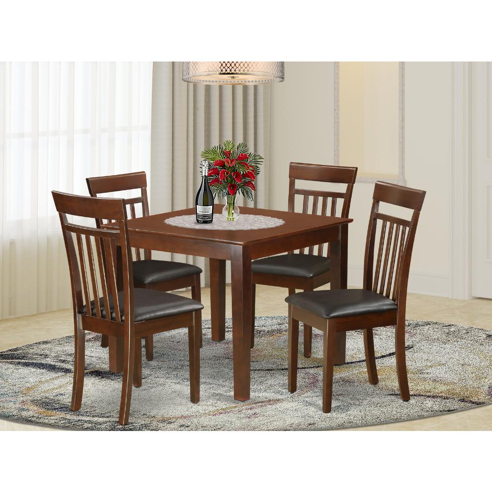 5 Pc Kitchen Table set with a Dining Table and 4 Kitchen Chairs in Mahogany By East West Furniture | Dining Sets | Modishstore - 2