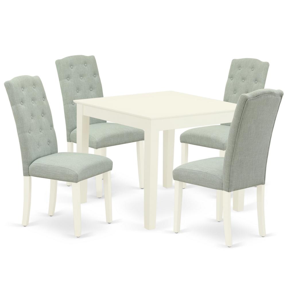 Dining Room Set Linen White OXCE5-LWH-15 By East West Furniture | Dining Sets | Modishstore - 2