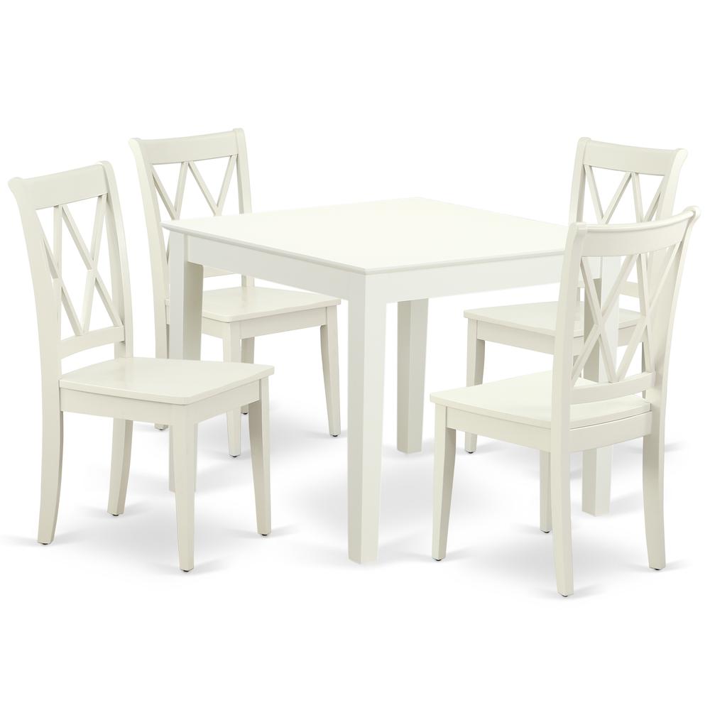 Dining Room Set Linen White OXCL5-LWH-W By East West Furniture | Dining Sets | Modishstore - 2