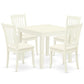 Dining Room Set Linen White OXDA5-LWH-C By East West Furniture | Dining Sets | Modishstore - 2
