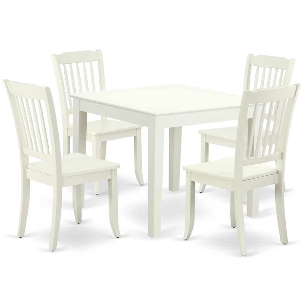 Dining Room Set Linen White OXDA5-LWH-W By East West Furniture | Dining Sets | Modishstore - 2