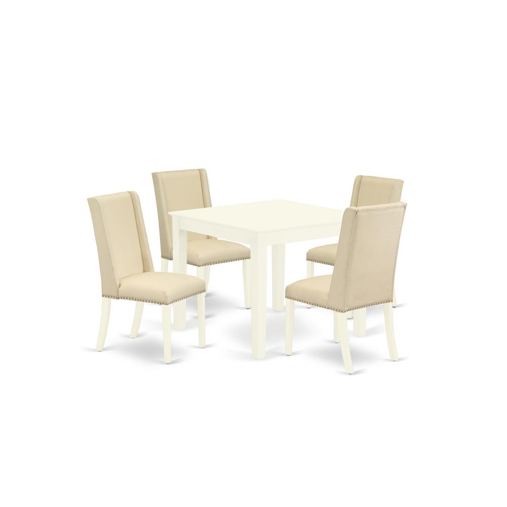 Dining Room Set Linen White OXFL5-LWH-01 By East West Furniture | Dining Sets | Modishstore - 2