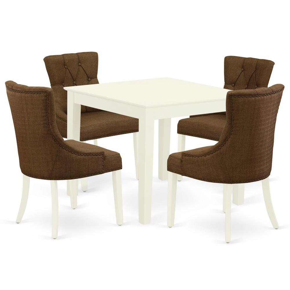 Dining Room Set Linen White OXFR5-LWH-18 By East West Furniture | Dining Sets | Modishstore - 2